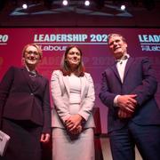 Rebecca Long-Bailey, Lisa Nandy och Keir Starmer.