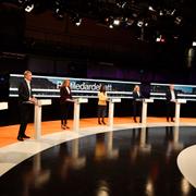 Bild från helgens partiledardebatt. 