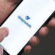 Appen Deeepseek på en telefon. Arkivbild.