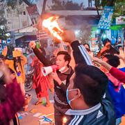 Protester i Myanmar. Arkivbild. 