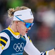 Linn Svahn under OS i Italien. 