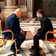 Trump och Zelenskyj/Pompeo. 