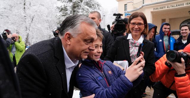 Orbán i samband med val 2023.  Petr David Josek / AP