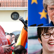 Sara Canning, Theresa May och Lyra McKee.