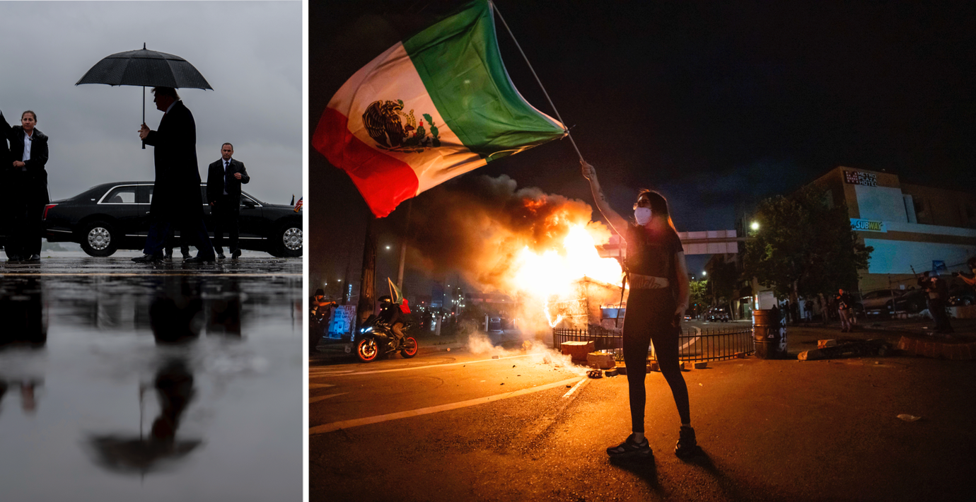 Donald Trump/Demonstrationerna i Los Angeles.