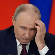 Vladimir Putin och Kanye ”Ye” West. Arkivbilder.