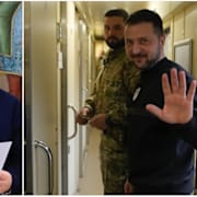 Xi Jinping och Zelenskyj på tåget. TT/AP