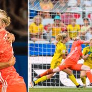 Hedvig Lindahl efter straffräddningen mot Kanada/Nilla Fischer räddar i bronsmatchen.