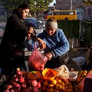 Ett fruktstånd i Armeniens huvudstad Yerevan.