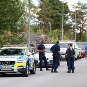 Polisen på plats i tisdags.