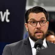 Jimmie Åkesson (SD) efter partiledardebatt i Agenda i SVT, oktober 2020.