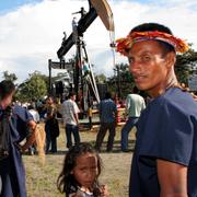 Arkivbild. Protest mot ett oljeprojekt i Ecuador 2007.