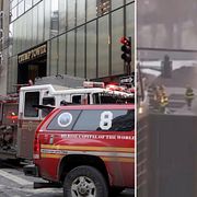 Räddningstjänsten jobbar med att släcka branden på Trump Tower.