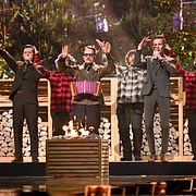 Sveriges KAJ med låten ”Bara Bada Bastu” under finalen i den 69:e upplagan av Eurovision Song Contest (ESC).