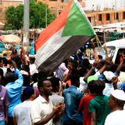 Protester i Sudan. 