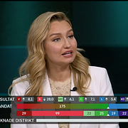 Ebba Busch i SVT:s valstudio.