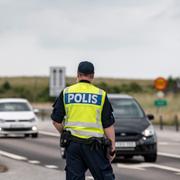 Polisen under en fordonskontroll förra året.