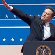Elon Musk gestikulerar under Donald Trumps tillträdesceremoni tidigare i år. 