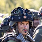 Pansarskyttesoldater på P 7 i Revingehed. Arkivbild. 