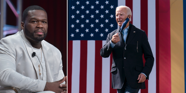 50 Cent och Joe Biden.  TT