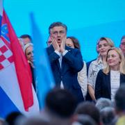 Kroatiens premiärminister Andrej Plenkovic i mitten. 