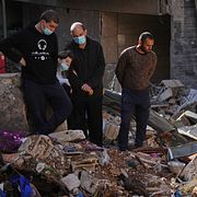 Bilden är från ett israeliskt luftangrepp mot centrala Beirut.