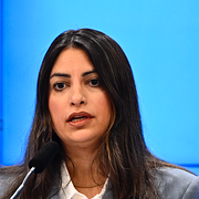 Centerpartiets gruppledare Daniel Bäckström, Vänsterpartiets ledare och Socialdemokraternas gruppledare Lena Hallengren.