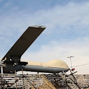 Iransk drönare av typen Shahed-129. Ebrahim Noroozi / AP