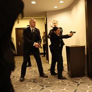 Secret service-agenter under skjutningen.