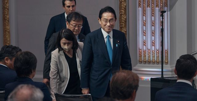 Japans premiärminister Fumio Kishida inför ett tal på New York-börsen, 22 september 2022.  Andres Kudacki / AP