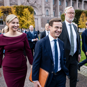 Ebba Busch (KD), Ulf Kristersson (M), Johan Pehrson (L)/Anders Holmberg