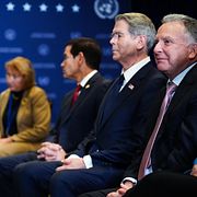 President Donald Trumps sändebud Steve Witkoff, finansminister Scott Bessent och utrikesminister Marco Rubio i samband med FN generalförsamling den 22 september 2026.