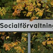 Skylt med texten ”Socialförvaltning”.