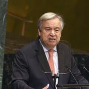 António Guterres under sitt inledningsanförande i FN:s generalförsamling.