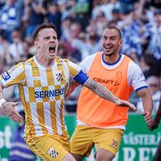 IFK Göteborgs Tobias Heintz jublar.