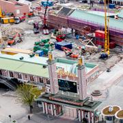 Byggande av Västlänken intill nöjesfältet Liseberg.