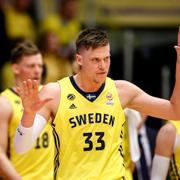 Jonas Jerebko under landskamp mot Kroatien, februari 2022.