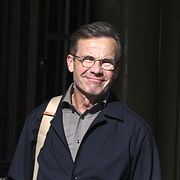 Statsminister Ulf Kristersson (M) vid statsministerbostaden Sagerska huset i Stockholm, dagen efter valet.
