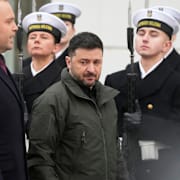 Volodymyr Zelenskyj i mitten.