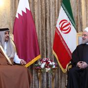  Qatars emir Tamim bin Hamad Al Than och  Irans president Hassan Rouhani.