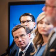 Jimmie Åkesson, Ulf Kristersson, Ebba Busch, Johan Pehrson. 