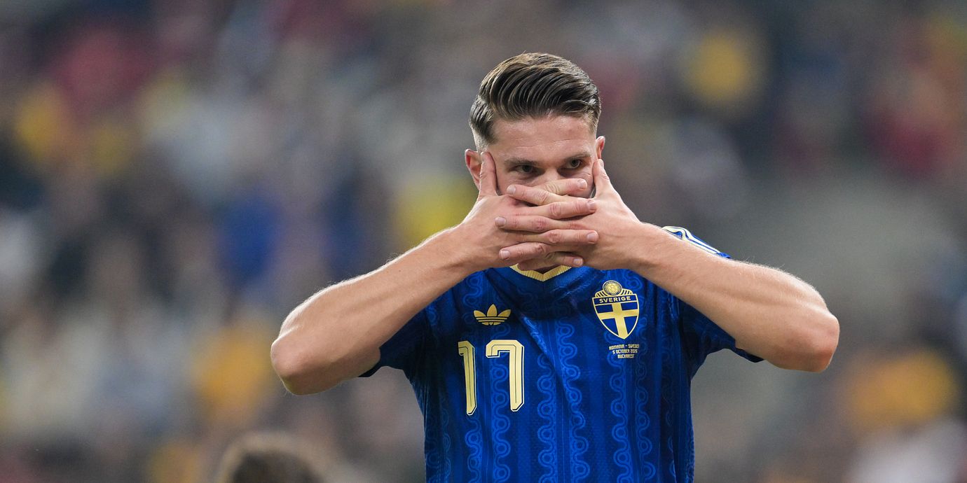 Viktor Gyökeres efter målet.