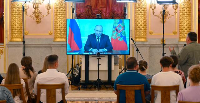 Vladimir Putin i helgen. Maksim Blinov / AP