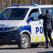 Finsk polis på plats i Kouvola.