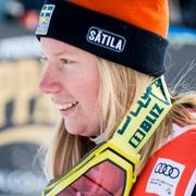 Sandra Näslund under världscuptävlingen i skicross på Idre Fjäll 2017.