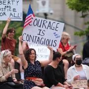 Demonstration mot utvisningarna av papperslösa i New York, USA den 12 juni 2025. 