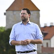Sverigedemokraternas partiledare Jimmie Åkesson i samband med SVT:s intervju.