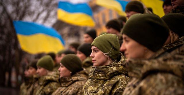 Ukrainska soldater i Odessa tidigare i veckan.  Emilio Morenatti / AP