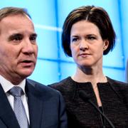 Stefan Löfven, Anna Kinberg Batra och Annie Lööf presenterar Decemberöverenskommelsen.