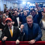 Donald Trumps anhängare jublar efter segern i New Hampshire.